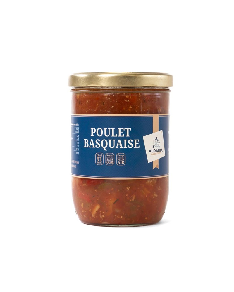 Poulet basquaise, la recette traditionnelle cuisiné avec du poulet nourrit sans OGM